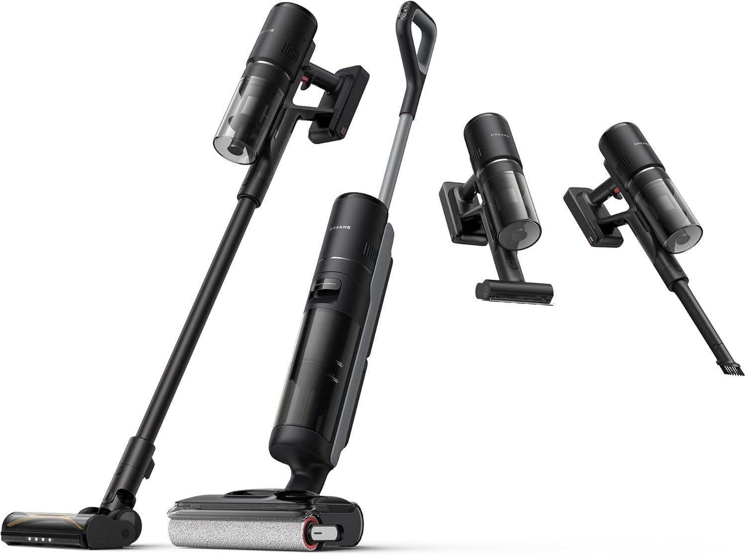 Dreame H12 Dual FlexReach Aspirador Vertical Sem Fio Seco e Úmido 6 em 1, sucção 23kPa, 100% 0 emaranhado, lavagem a quente a 90°C, secagem a 90 °C em 5 min, reclinável, manutenção autônoma, 220V-240V