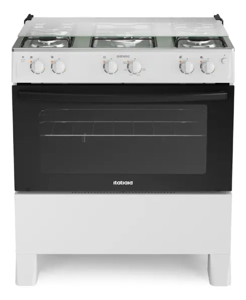 Fogão 5 Bocas a Gás Itatiaia Star com Acendimento Automático e Forno 88L Branco Bivolt