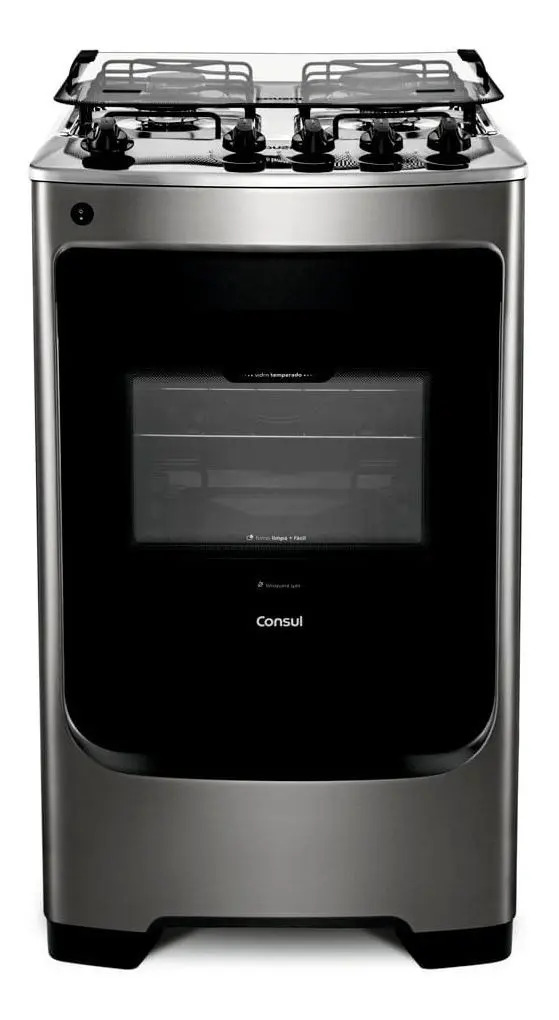 Fogão Consul Cf04nar 4 Bocas Acendimento Aut Inox