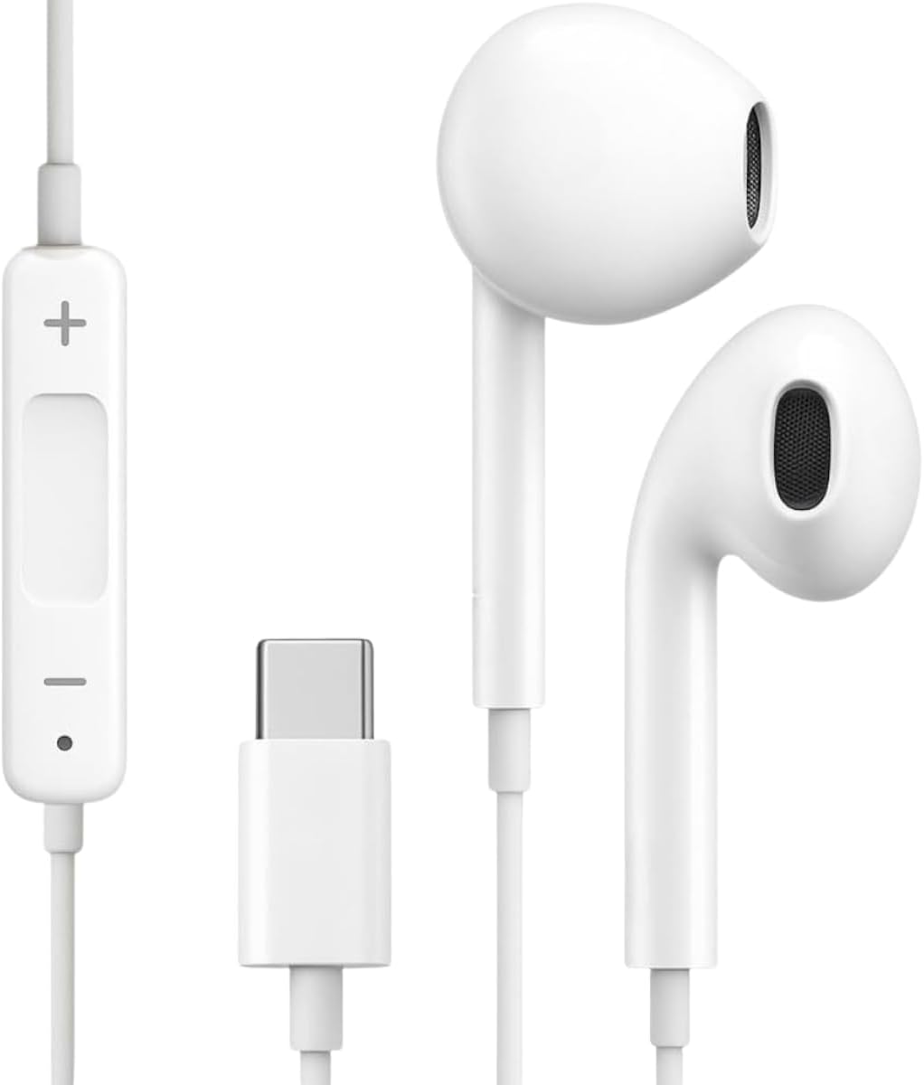 Fone de Ouvido Tipo C Anti-Ruído com Fio Reforçado Qualidade Premium Microfone Integrado compatível com iPhone