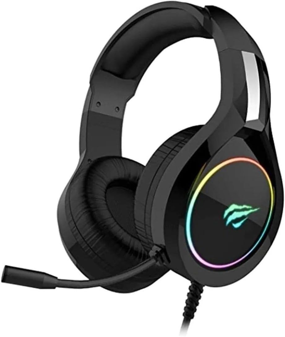 Havit Headphone Fone de Ouvido H2232d, Gamer, Iluminação RGB, com Microfone, Falante de 50mm, Conector 3.5mm, HAVIT, HV-H2232d, Cabo USB para Iluminação