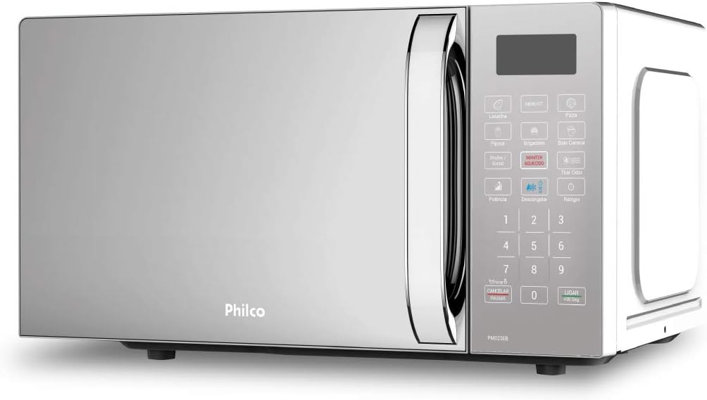 Micro-ondas Philco 20L Espelhado Limpa Fácil Menu FIT PMO23E 127V