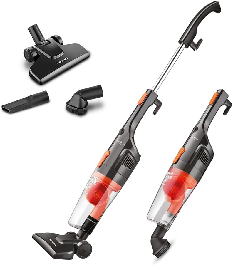 MONDIAL Aspirador de Pó Vertical Turbo Cycle, Preto/Laranja, 1100W, 220V - AP-35