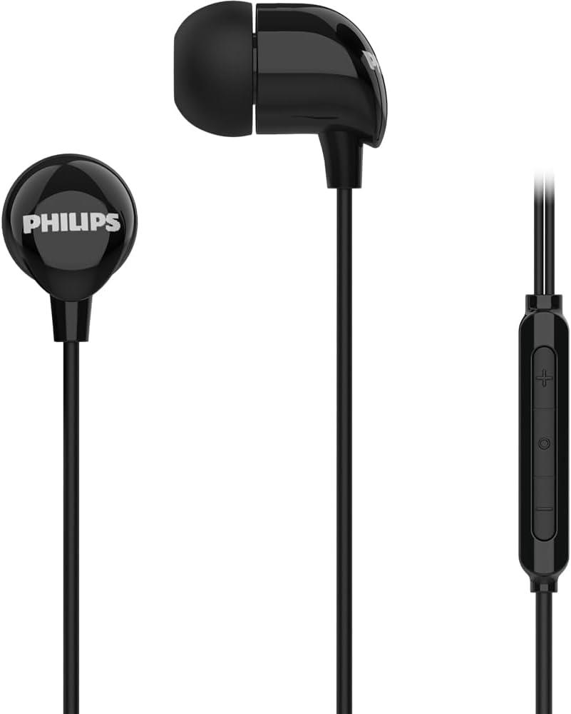 PHILIPS, Fone de Ouvido com Microfone, TAE2146BK/00, Com fio USB-C de 1,2 metros, Intra-auricular, Preto