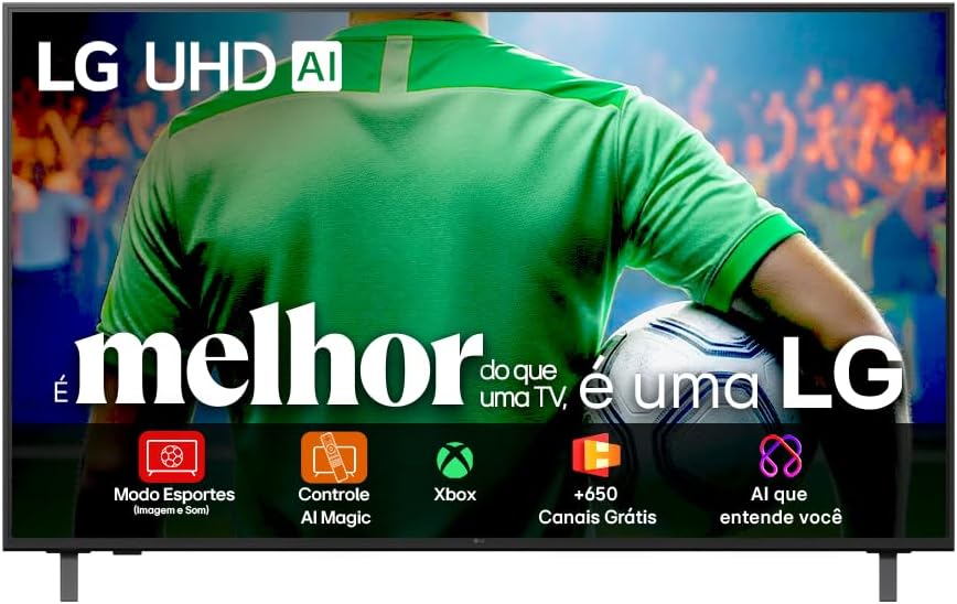 Smart TV 4K 50" LG UHD 50UA85 Processador α7 AI Ger8 4K Super Upscaling Google Cast Alexa Integrado Controle AI Smart Magic WebOS 25