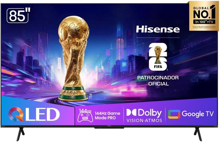 Smart TV Hisense QLED 4K 85" Polegadas com Dolby Vision, Dolby Gaming, Alexa e Google - 85Q7QG