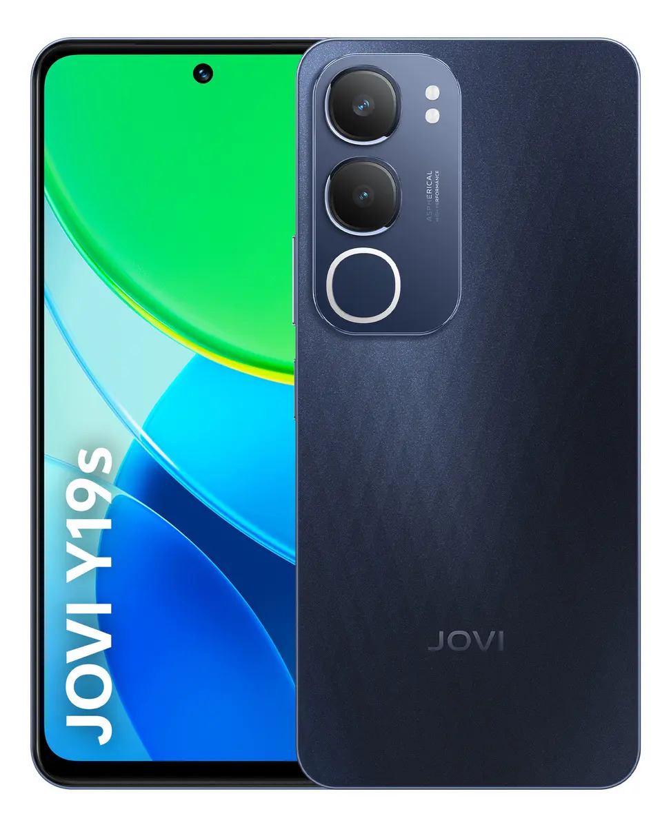 Smartphone Jovi Y19s 256gb, 4+4gb Ram Turbo, Câmera 50mp, Bateria 5500mah, Carregamento 15w, Tela 90hz - Preto Safira