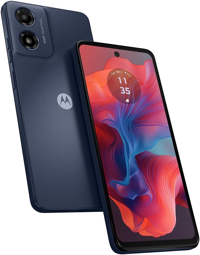Smartphone Motorola Moto G04s - 128GB 4GB RAM + 4GB RAM Boost Camera 16MP com Moto AI sensor FPS lateral Grafite