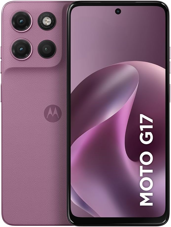 Smartphone Motorola Moto G17 4G - 128GB 12GB (4GB RAM + 8GB RAM Boost) camera 50MP Sony Lytia 600, tela FHD+ 60hz, bateria 5200 mAh - Rosa