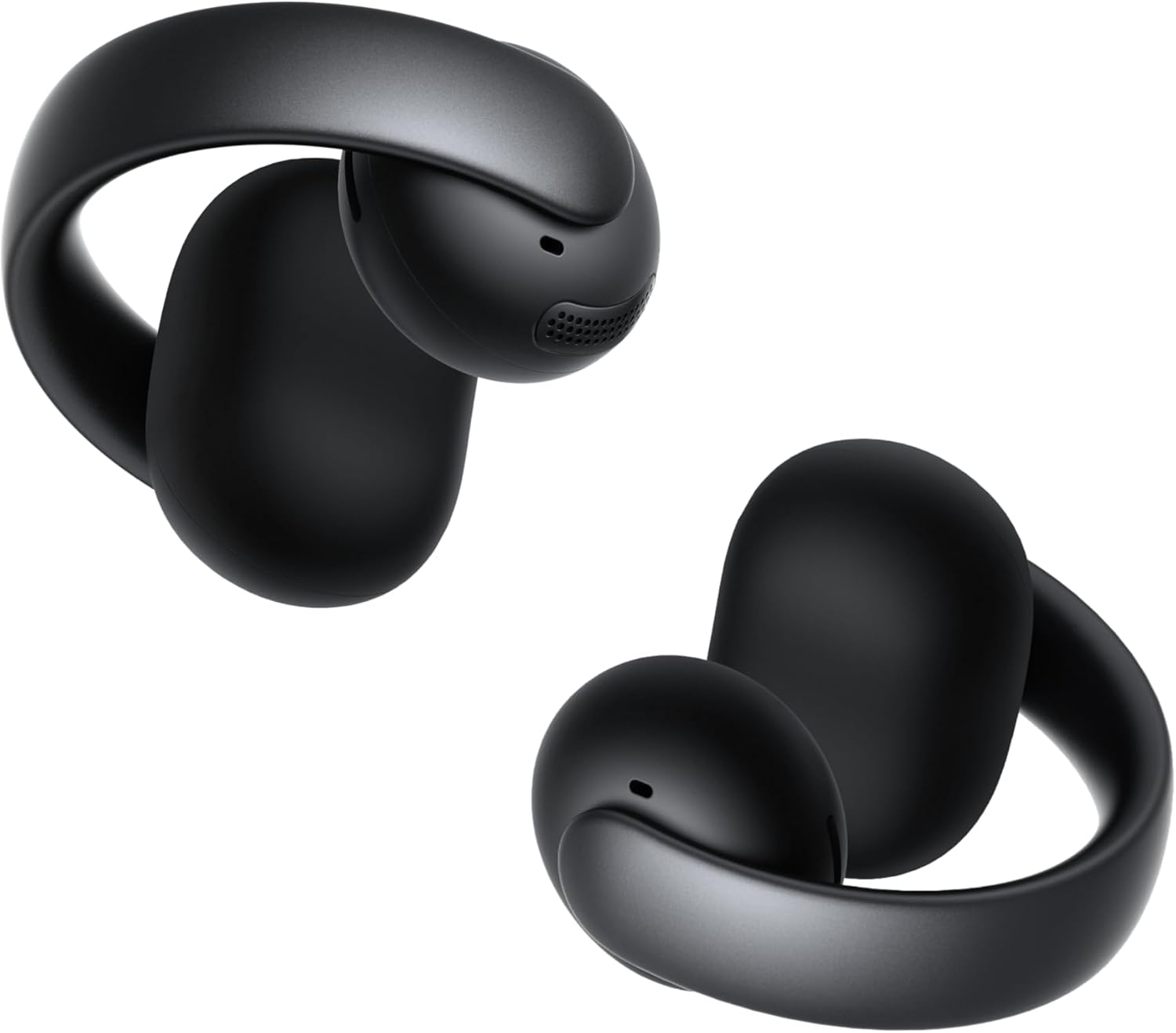 soundcore AeroClip da Anker, Fones de Ouvido Bluetooth Abertos, Clip-On, Conforto Adaptativo, Chamadas Claras com 4 Microfones e IA, Ajuste Estável, Drivers de 12mm para Graves Potentes, Preto