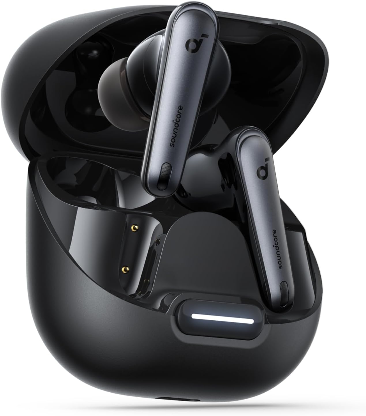 soundcore Liberty 4 NC da Anker, Fone de Ouvido Bluetooth Sem Fio, Redução de Ruído de 98,5%, Cancelamento Adaptativo para Ouvidos e Ambiente, Áudio Hi-Res, 50H de Bateria, Carregamento Sem Fio, Preto